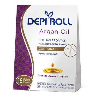 Folhas Depilatórias Corporais DepiRoll – Folhas Prontas Argan Oil