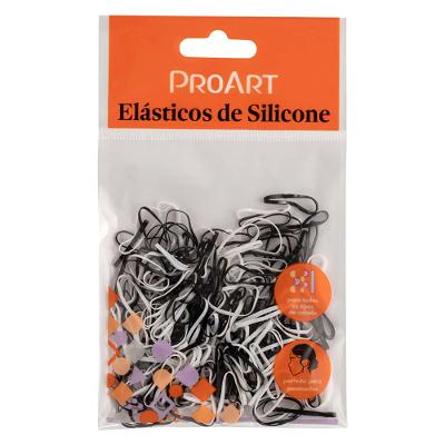 Elasticos de Silicone Proart P Preto e Branco