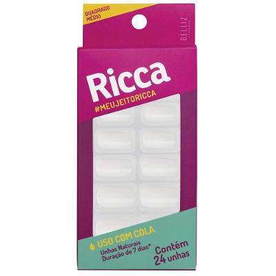 Unhas Postiças Ricca - Naturais Quadrado Médio