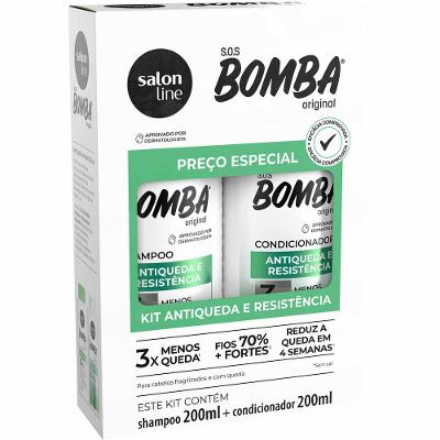 Kit Shampoo e Condicionador SOS Bomba Antiqueda Salon Line