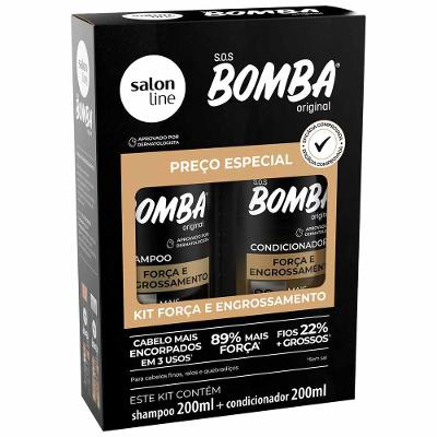 Salon Line Bomba Força e Engrossamento Kit  Shampoo + Condicionador