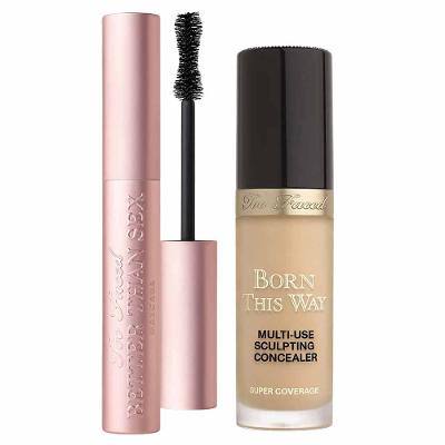 Too Faced Kit - Máscara de Cílios + Corretivo Líquido Warm Beige