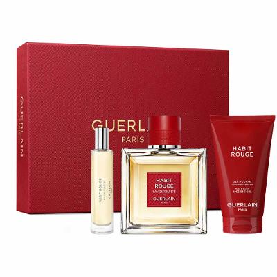 Coffret Guerlain Habit Rouge Kit - Perfume Masculino EDT +  Shower Gel + Travel Size