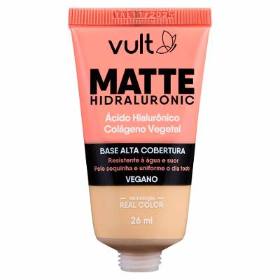 Base Líquida Alta Cobertura Vult - Matte Hidraluronic