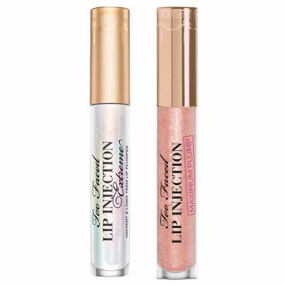 Too Faced Lip Injection Kit - Gloss Hidratante Transparente + Gloss Volumizador Cotton Candy Kisses