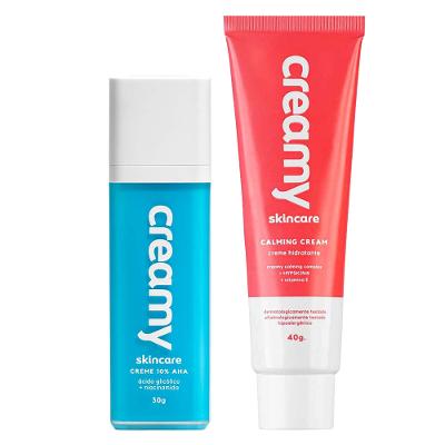 Creamy Kit - Creme Hidratante Calming Cream + Creme Rejuvenescedor Ácido Glicólico+Niacinamida