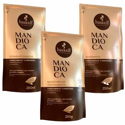 Haskell Mandioca Kit Refil – Shampoo + Condicionador + Máscara