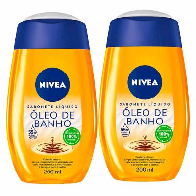 NIVEA Sabonete Líquido Óleo de Banho Kit com 2 Unidades