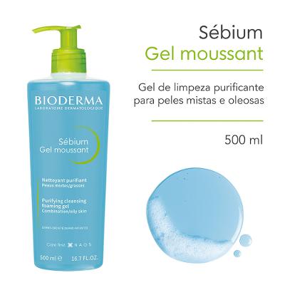 Gel de Limpeza Facial Antioleosidade de Alta Tolerância Bioderma Sébium Gel Moussant