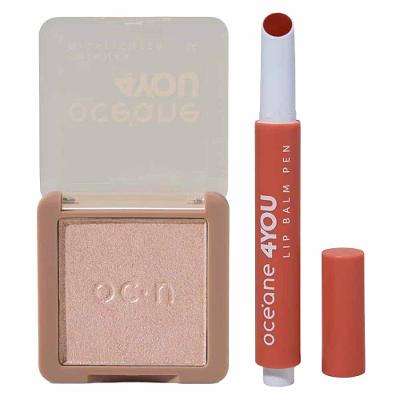Océane 4 You Kit - Hidratante Labial Coral + Iluminador em Pó Rose