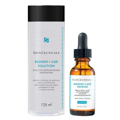 SkinCeuticals Blemish + Age Solution Kit – Tratamento Antiacne + Tônico Facial Para Peles Oleosas e Acneicas