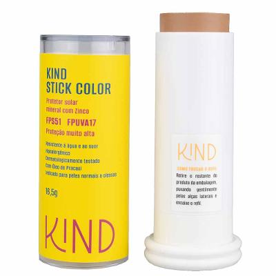 Proteção Solar Facial Kind Beauty Stick Color FPS 51 e FPUVA 17