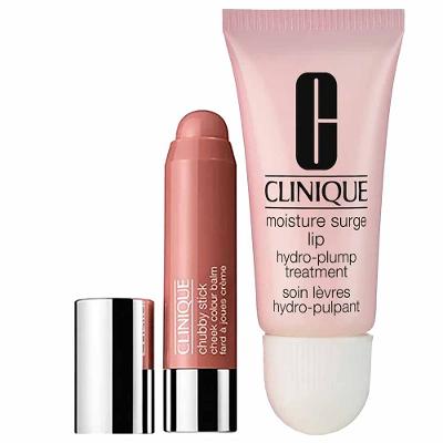 Clinique Balm Chubby Stick + Hidratante Labial Moisture Surge Kit Presenteável