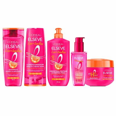 Elseve Liso dos Sonhos Kit - Shampoo + Condicionador + Máscara Capilar + Creme para Pentear + Sérum Leave-In