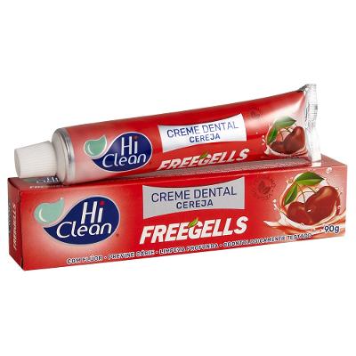 Creme Dental com Flúor Hi Clean Freegells Cereja
