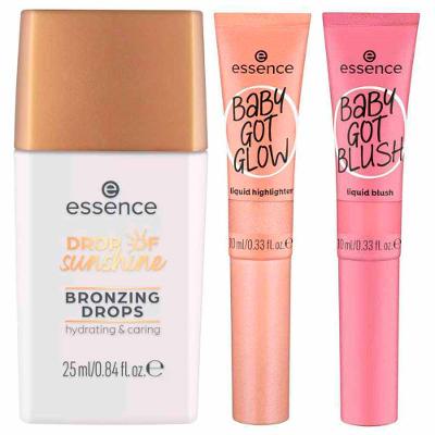 Essence Kit - Bronzer Líquido Dourado + Blush Líquido Dusty Rose + Iluminador Líquido Breezy Bronze
