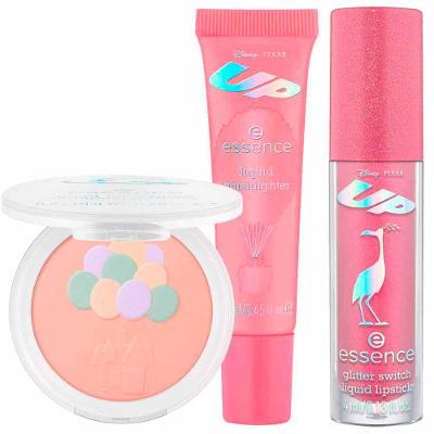 Essence Disney Pixar Up Kit - Batom Líquido Paradise Falls + Blush Iluminador Dusk in Paradise + Pó Compacto