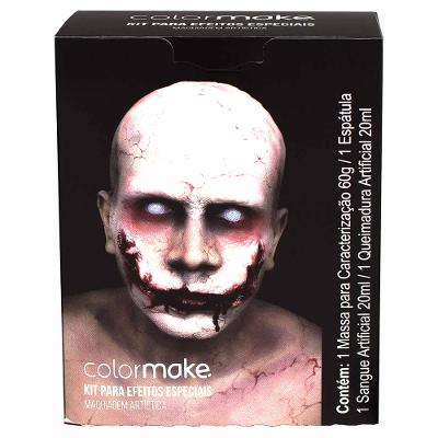 Colormake Efeitos Especiais Kit - Massa + Sangue Artificial + Queimadura Artificial + Espátula