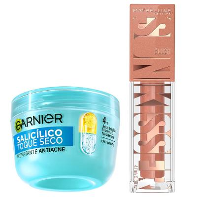 Kit Maybelline + Garnier - Blush Líquido Sunkisser 08 Shades + Hidratante Facial