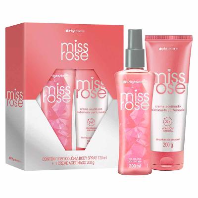 Coffret Phytoderm Miss Rose Kit - Body Splash + Creme Acetinado
