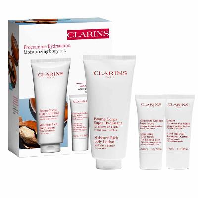 Clarins Kit - Esfoliante Corporal + Hidratante Corporal + Creme para as Mãos e Unhas
