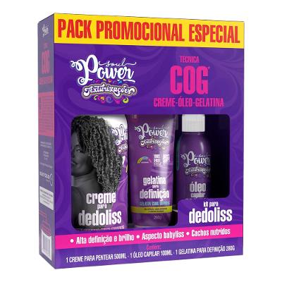 Soul Power Técnica Cog Kit - Creme Para Dedoliss + Óleo Capilar + Gelatina