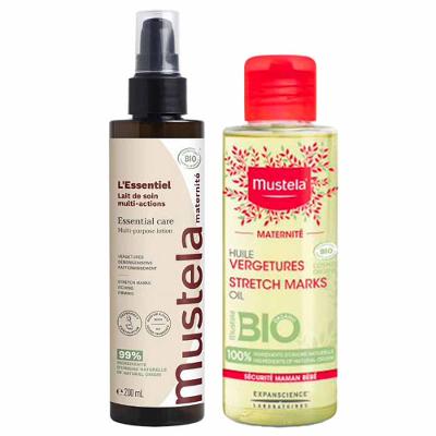 Mustela Maternité Kit - Loção Corporal Multifuncional + Óleo para Prevenção de Estrias