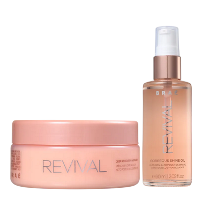 BRAÉ Revival - Máscara de Reconstrução 200g+Gorgeous Shine Oil 60ml