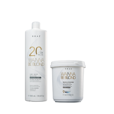 BRAÉ Wanna Be Blond 6% Água Oxigenada 20 Volumes 900ml+Pó Descolorante 500g
