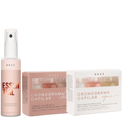 Braé Cronograma Capilar Ampola (Color e Repair) e MINI Essential 60ml