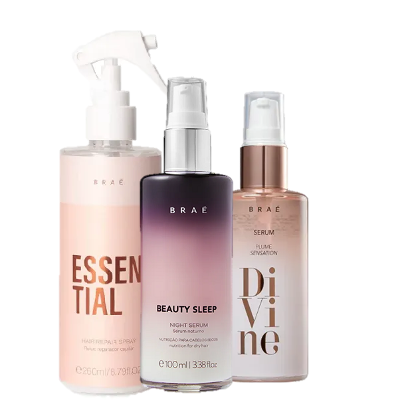 BRAÉ Essential Fluido 260ml Serum  Divine 60ml e Beauty Sleep 100ml