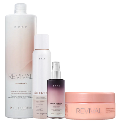 BRAÉ Revival Shampoo 1L Mascara 200g Beauty Sleep 100ml e So Fresh 150ml