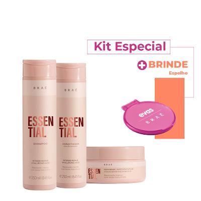 Kit Braé Essential Shampoo Condicionador Máscara e Espelho Colab (4 produtos)