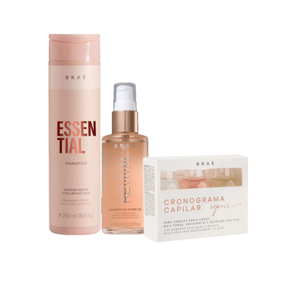 Kit Braé Essential Repair Cronograma e Óleo (3 produtos)
