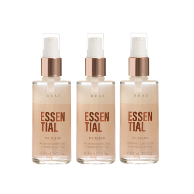 Kit Braé Essential Oil Repair - Óleo Reparador 60 ml (3 unidades)