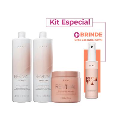Kit Brae Revival Shampoo e Condicionador 1L e Mascara 500g