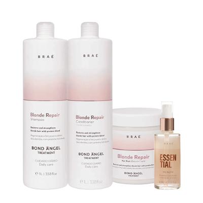 Kit Braé Blond Repair Shampoo Condicionador Máscara e Essential Oil Blend (4 produtos)