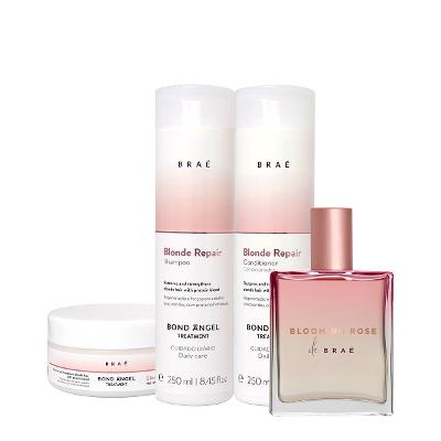 Kit Braé Blond Repair Shampoo Condicionador Máscara e Blooming Rose (4 produtos)