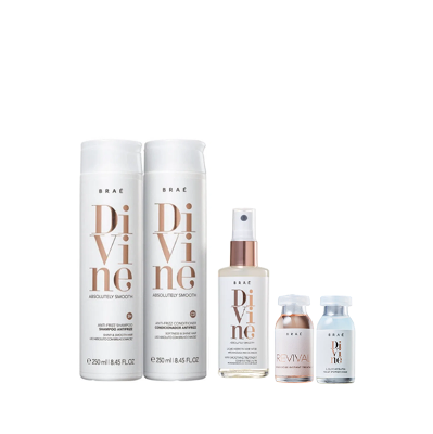 Brae Divine Shampoo+Condicionador 250ml+Queratina Liquida 60ml+Ampola Divine e Revival 13ml