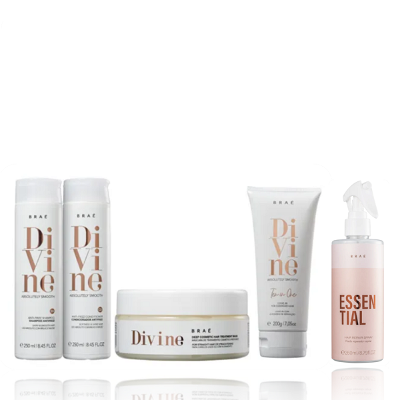 Kit Brae Divine Shampoo e Condicionador 250ml + Máscara + Leave-in 200ml+ Essential 260ml