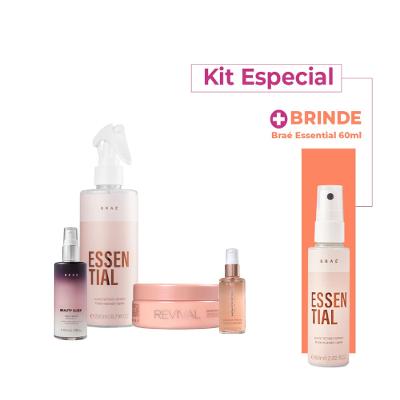 Kit Braé Revival Essential Gorgeous Shine e Beauty Sleep (4 Produtos)