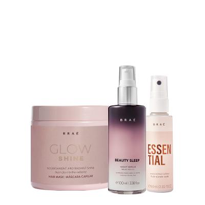 Kit Braé Glow Shine Máscara Beauty Sleep e Mini Essential (3 Produtos)