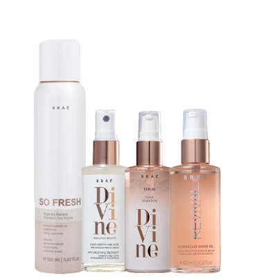 BRAE Kit Finalizadores Shine Oil 60ml Plume 60ml Queratina 60ml e So Fresh 150ml