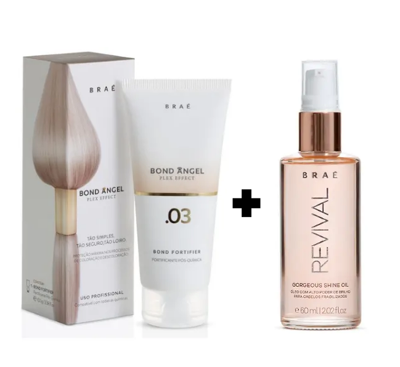 Kit Brae Bond Angel Plex Efect Passo 3 e Revival Gorgeous Shine Oil Capilar (2 produtos)