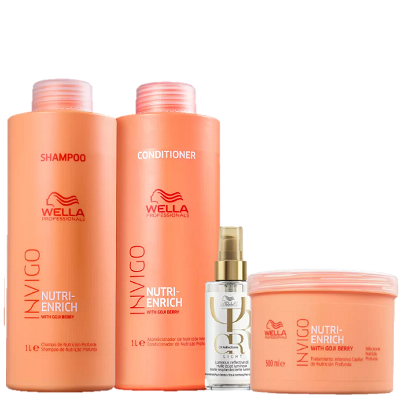 Wella Professionals Invigo Nutri Enrich Salon Trio e Oil Reflections Light 100ml (4 Produtos)
