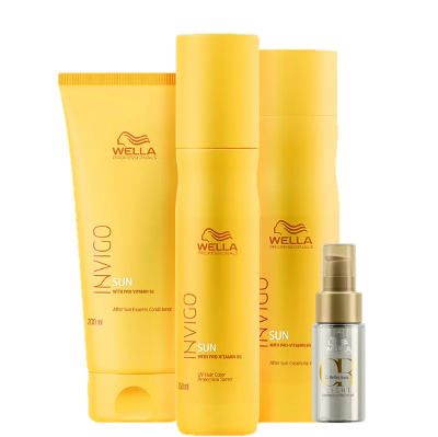 Wella Professionals Invigo Sun Kit Completo e Oil Reflections Light 30ml (4 Produtos)