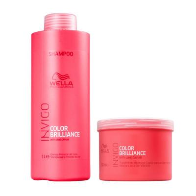 Kit Wella Invigo Color Brilliance Shampoo 1l + Máscara 500g