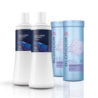 Kit Wella Blondor Pó Descolorante 400g + Oxidante 9% 30V Duplas (4 Produtos)