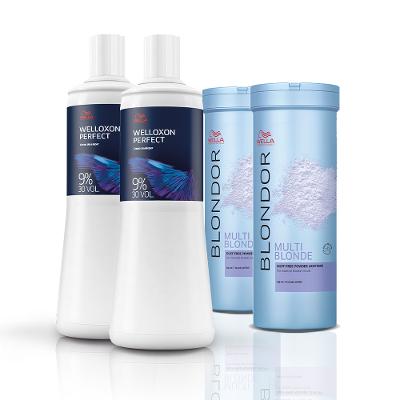 Kit Wella Blondor Pó Descolorante 400g e Oxidante 9% 30V Duplas (4 produtos)