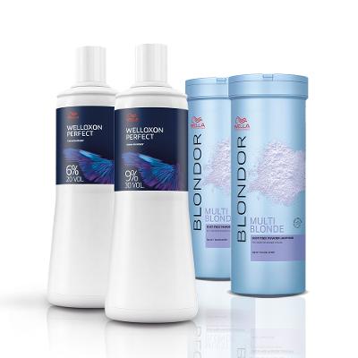 Kit Wella Blondor Pó Descolorante 400g + Oxidantes 6% 20V 9% 30V (4 produtos)